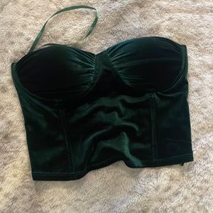 Green velvet corset